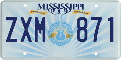 MS license plate ZXM871