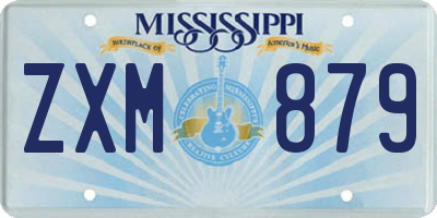 MS license plate ZXM879