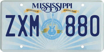MS license plate ZXM880