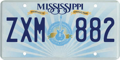 MS license plate ZXM882