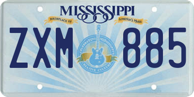 MS license plate ZXM885