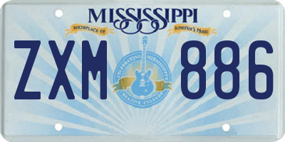MS license plate ZXM886