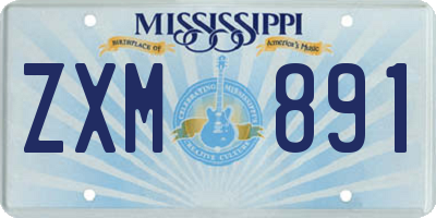 MS license plate ZXM891