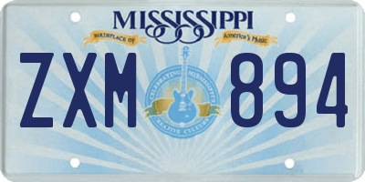 MS license plate ZXM894