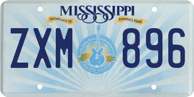 MS license plate ZXM896