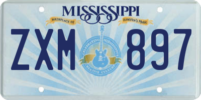 MS license plate ZXM897