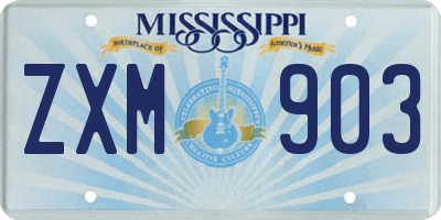 MS license plate ZXM903