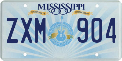 MS license plate ZXM904