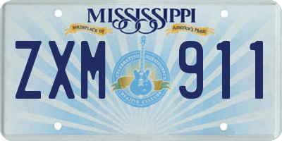 MS license plate ZXM911