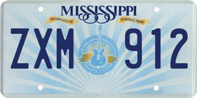 MS license plate ZXM912
