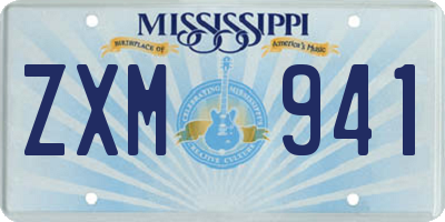 MS license plate ZXM941
