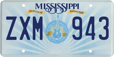 MS license plate ZXM943
