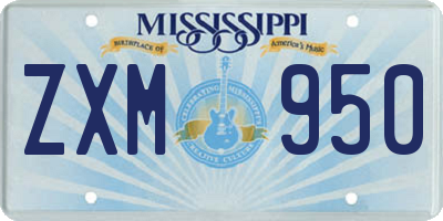 MS license plate ZXM950