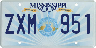 MS license plate ZXM951
