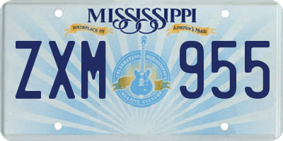 MS license plate ZXM955