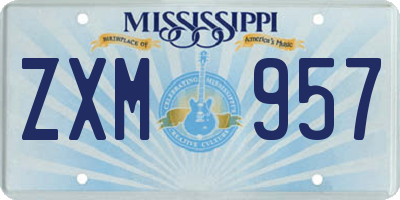 MS license plate ZXM957