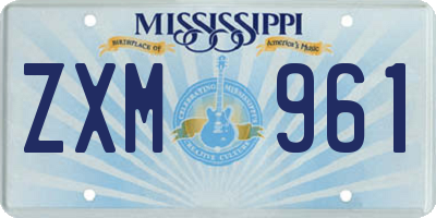 MS license plate ZXM961