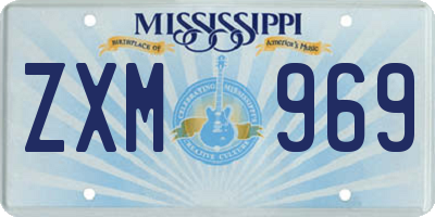 MS license plate ZXM969