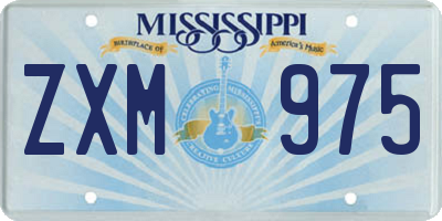 MS license plate ZXM975