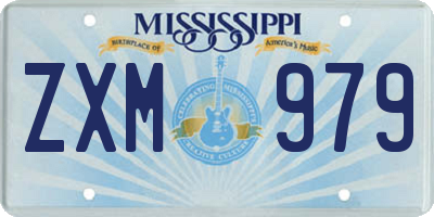 MS license plate ZXM979