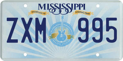MS license plate ZXM995
