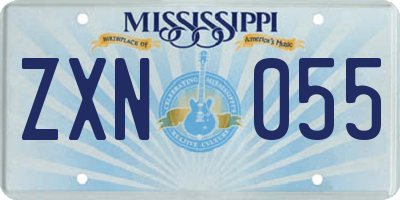 MS license plate ZXN055