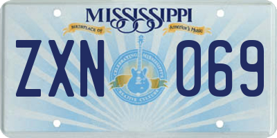MS license plate ZXN069