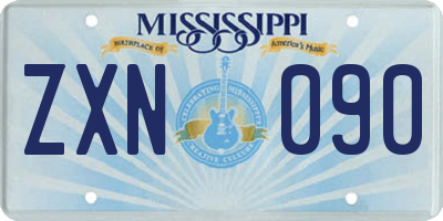 MS license plate ZXN090