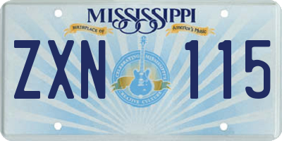 MS license plate ZXN115
