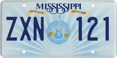MS license plate ZXN121