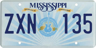 MS license plate ZXN135