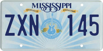 MS license plate ZXN145