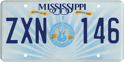 MS license plate ZXN146