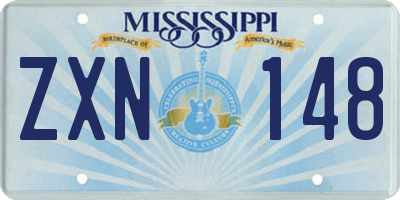 MS license plate ZXN148