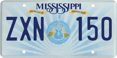 MS license plate ZXN150