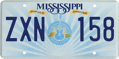 MS license plate ZXN158