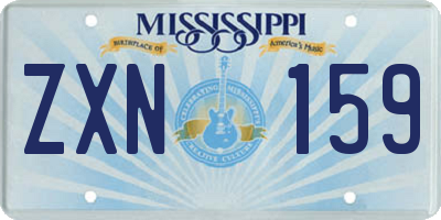 MS license plate ZXN159