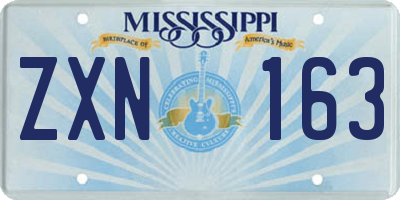 MS license plate ZXN163