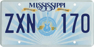 MS license plate ZXN170