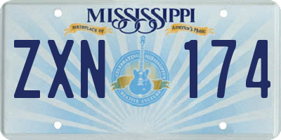 MS license plate ZXN174