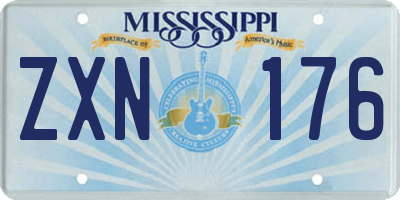 MS license plate ZXN176