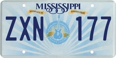 MS license plate ZXN177