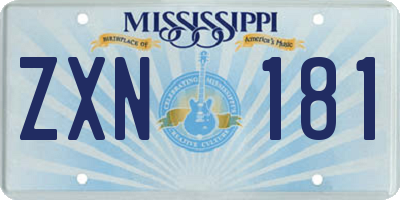MS license plate ZXN181
