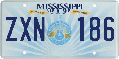 MS license plate ZXN186