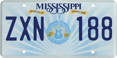 MS license plate ZXN188