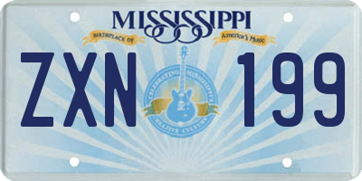 MS license plate ZXN199