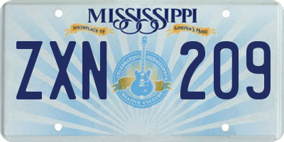 MS license plate ZXN209