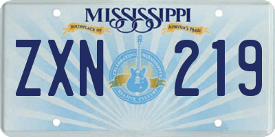 MS license plate ZXN219