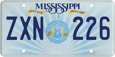 MS license plate ZXN226