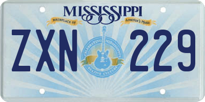 MS license plate ZXN229